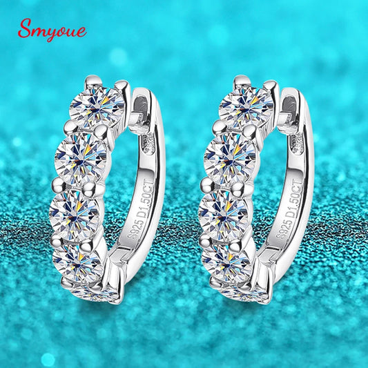 Smyoue 18k Moissanite Hoop Earrings