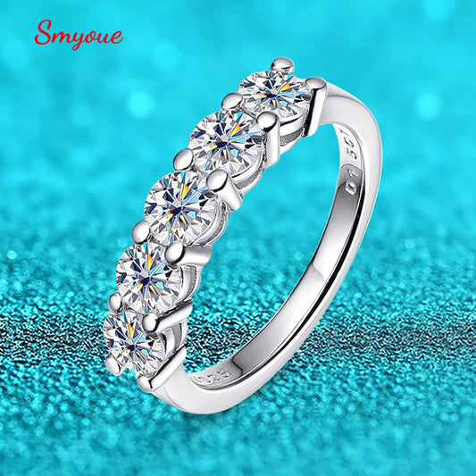 Smyoue 1.5CTTW Moissanite Wedding Band